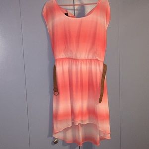 Coral Dress with Belt 🧡